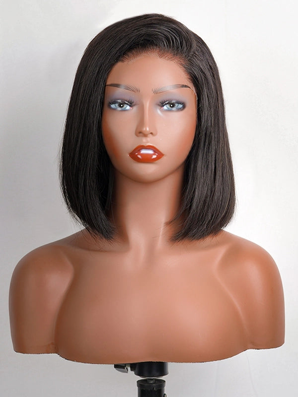 Luvwin Aniyah Human Hair Bob Free Part Hairline Pre-cut Lace Front Pre-bleached 180% Density