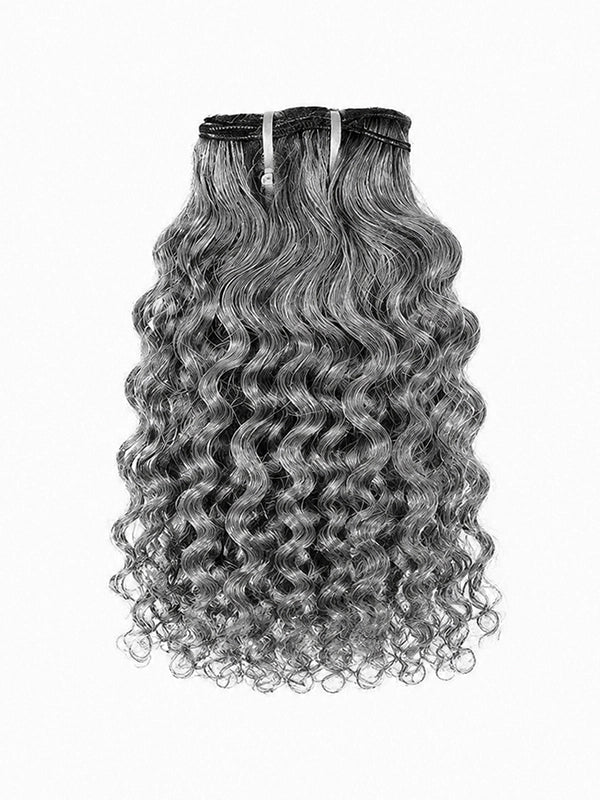 Luvwin Salt and Pepper Water Wave Hair  Weft Curly Gray Hair Bundles 100%  Human Hair