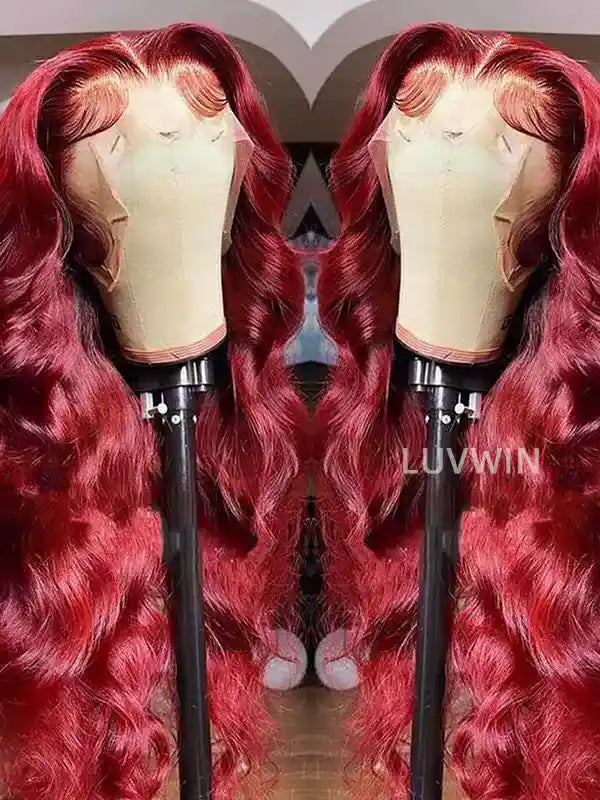Luvwin 99J Burgundy Body Wave 13x4&13x6 Hd Lace Wigs Natural Looking Human Hair