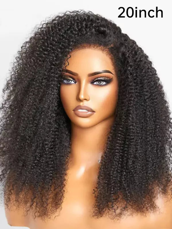 Bords 4C | Luvwin 180% Densité Réaliste Afro Kinky Edges Free Parting Indétectable Lace Front Wig | Inspiré d'Afro 