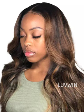 Luvwin 2/27 Highlight Color Silky Straight Wig Real Swiss 13x4&amp;13x6 HD Frontal Wig