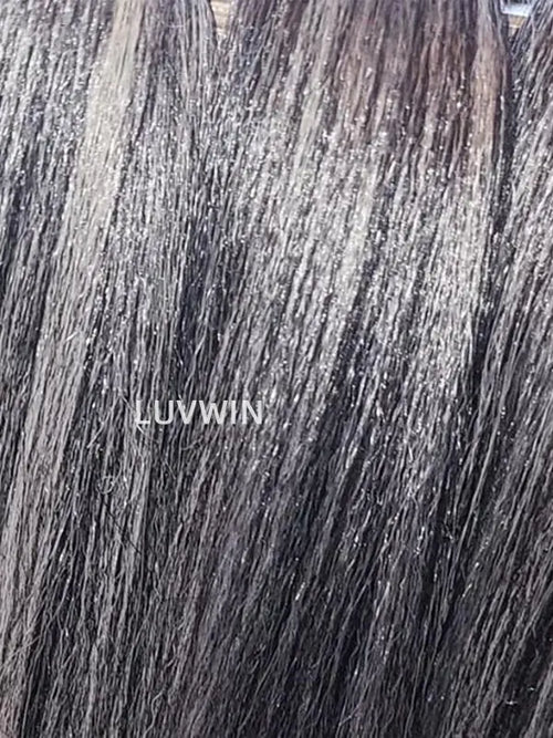 Luvwin 5x5 Closure Salt & Pepper More Salt Highlight Front Glueless Straight Wig