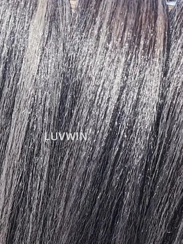 Luvwin 5x5 Closure Kinky Straight Salt & Pepper Free Parting Glueless Wig