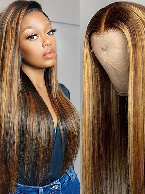 Luvwin Honey Blonde 4/27 Human Hair 13x6&13x4 Wigs Natural Looking Pre-cut HD Lace