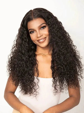 Luvwin 13x4&13x6 Pre-Plucked Curly Hair Wig Water Wave HD Pre-Cut Lace Bleached-Knots